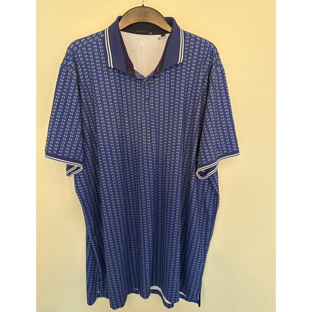 Greyson Golf Polo Shirt Mens‎ XXL All Over Print Fly Stretch Wolf LOGO